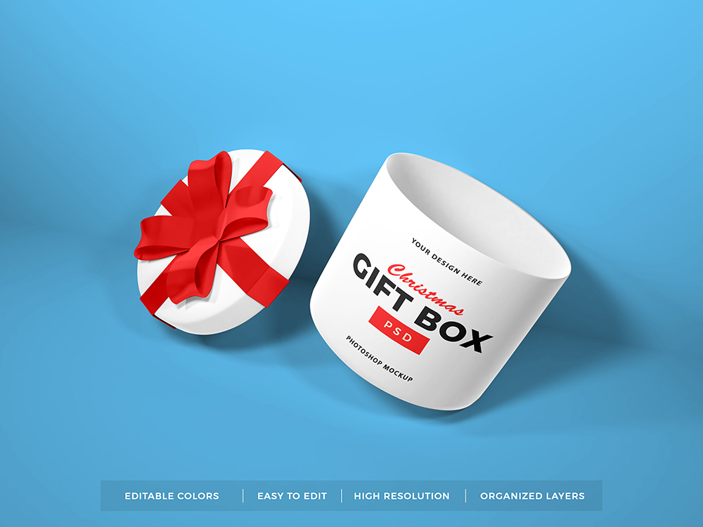 Download 圣诞礼品盒样机-Christmas_gift_box_with_ribbon_mockup-班族客站